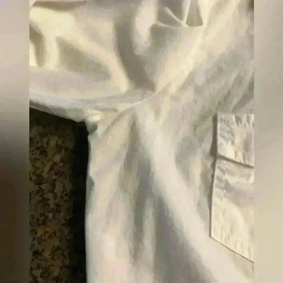 St John's Bay 3/4 Sleeve White Button Down Career Shirt Women Medium Petite - Picture 3 of 8